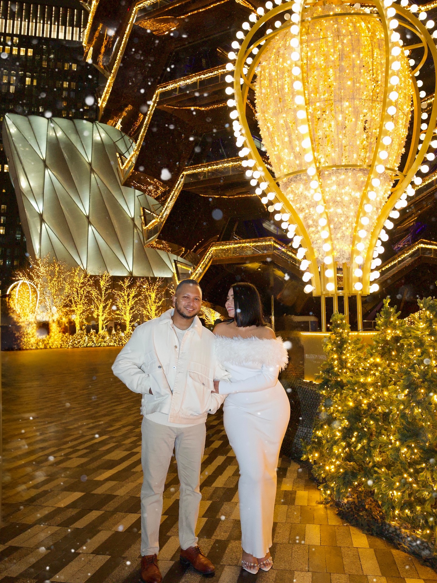 Rishaad and Kassandra, founders of NYC Date Nights and NYCDN Pixels, together at Hudson Yards